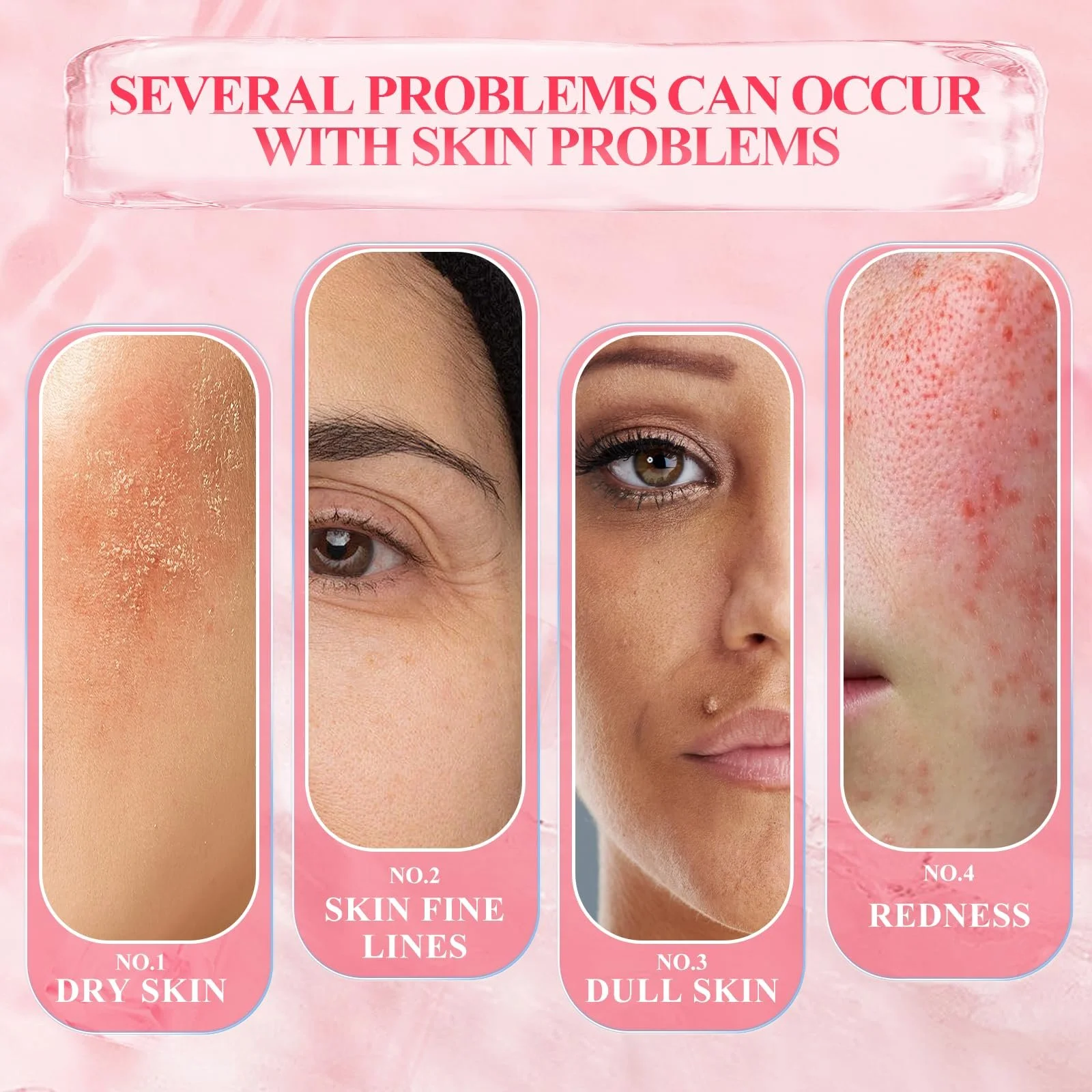 Маска для обличчя Паковання з 6 штук Зволожувальна, живильна маска з койєвою кислотою і куркумою, рожева, фото №4