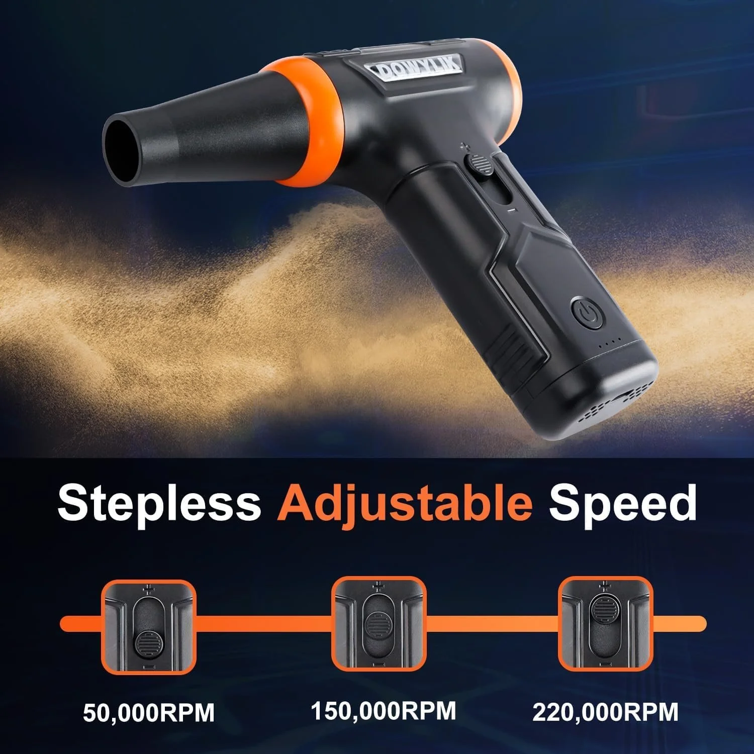 Електрична повітродувка Pejevir 220,000 RPM Акумуляторна з LED-підсвіткою та щіткою для чищення, фото №3 Електрична повітродувка Pejevir 220,000 RPM Акумуляторна з LED-підсвіткою та щіткою для чищення, фото №3