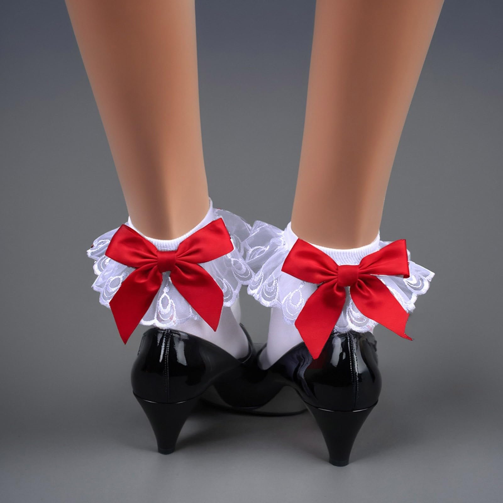 Носки с оборками и кружевом для женщин и девочек, короткие нейлоновые чулки, кружевные носки, носки до щиколотки, традиционные носки, короткие шелковые чулки, балетные носки, 1 пара, аксессуары для одежды с оборками, фото №2
