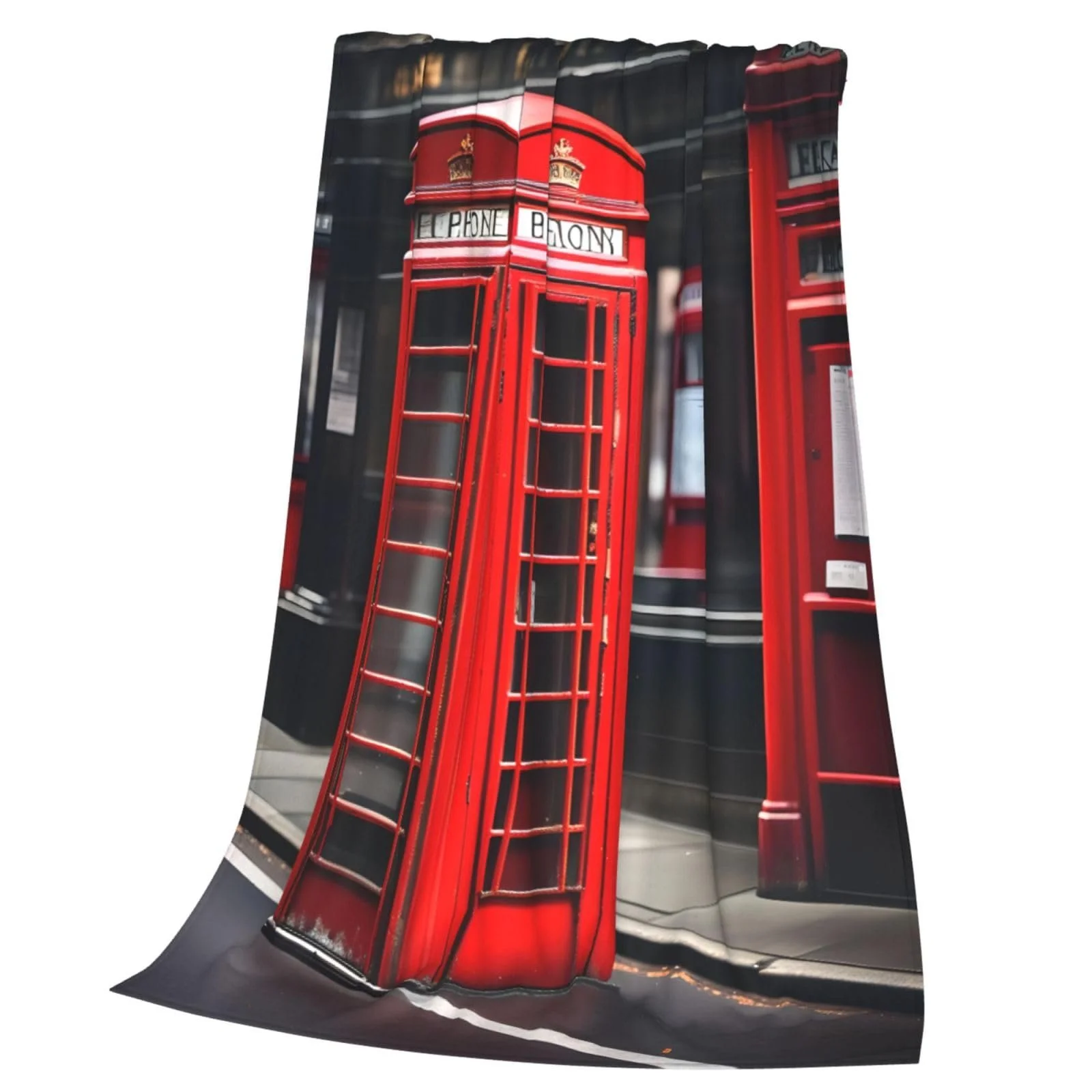 Фланелева Покривало Red Phone Booth London Street, надм'яка, зручна та тепла, фото №3
