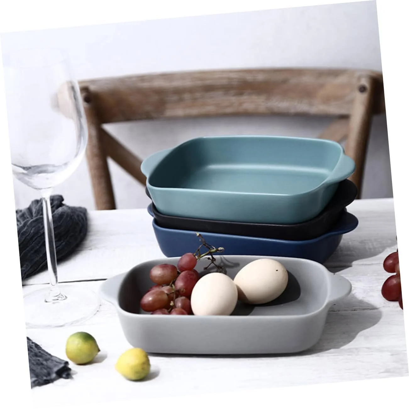 Фарфоровая форма для запекания Ciieeo прямоугольная с ручками термостойкая белая, фото №5 Фарфоровая форма для запекания Ciieeo прямоугольная с ручками термостойкая белая, фото №5