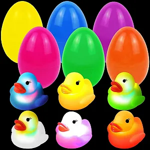 Набор: Игрушки для ванны Утки Резиновые, Плавающие, Светящиеся - Фото 1