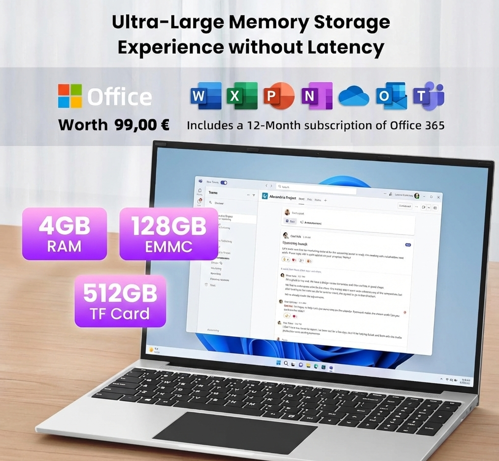 Ноутбук 16" Jumper EZbook S5 Max Intel Celeron 5305U RAM 4GB eMMC 128GB Windows 11 (UKR), фото №3