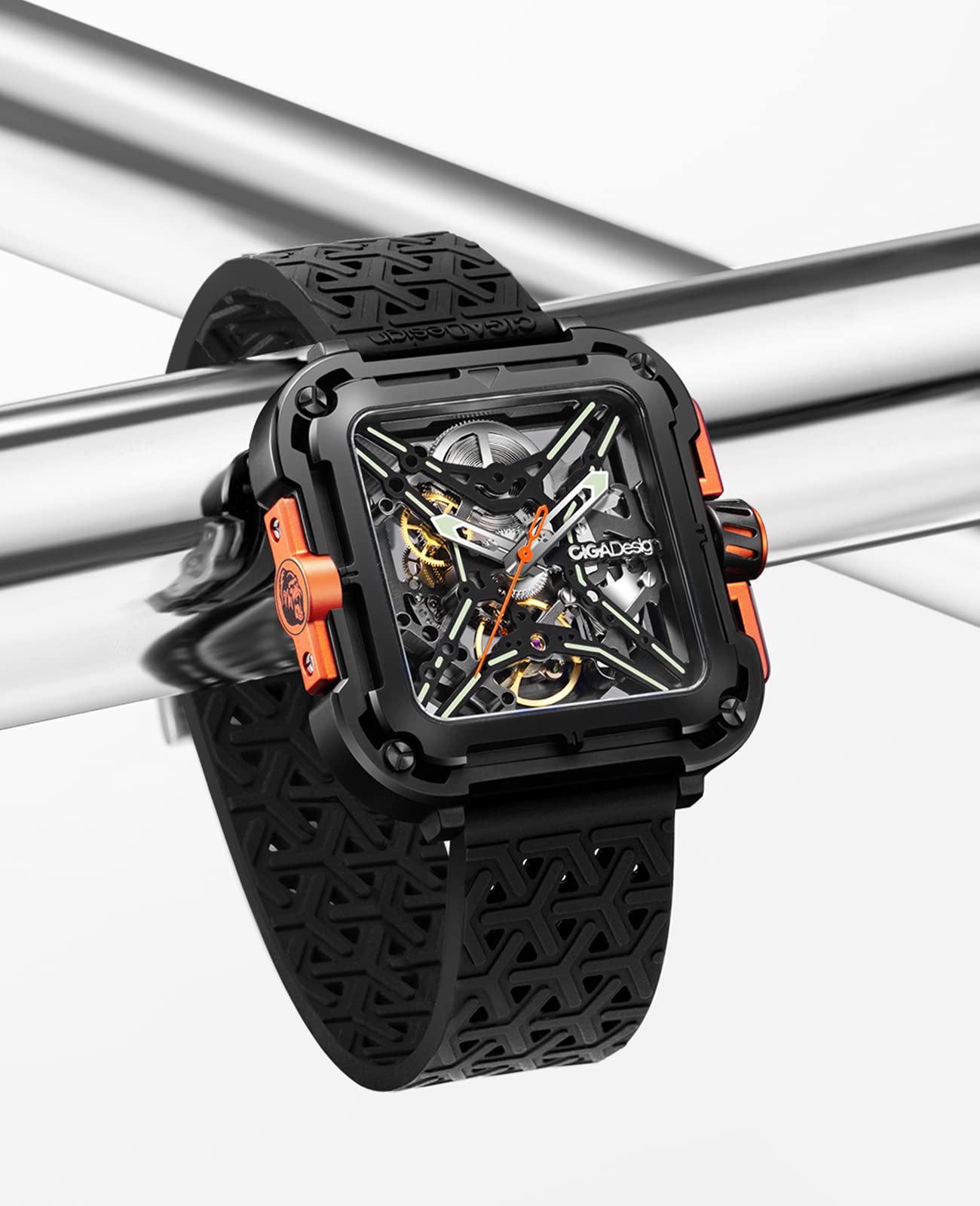 Часы CIGA Design X Series Автоматические Нержавеющая сталь Механические Скелетон с сапфировым стеклом с нейлоновым и силиконовым ремешком, фото №2 Часы CIGA Design X Series Автоматические Нержавеющая сталь Механические Скелетон с сапфировым стеклом с нейлоновым и силиконовым ремешком, фото №2