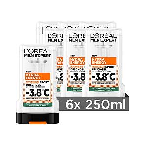 Гель для душа и шампунь мужской L'Oréal Paris Men Expert Hydra Energy Extreme Sport 6 x 250 мл - Фото 1