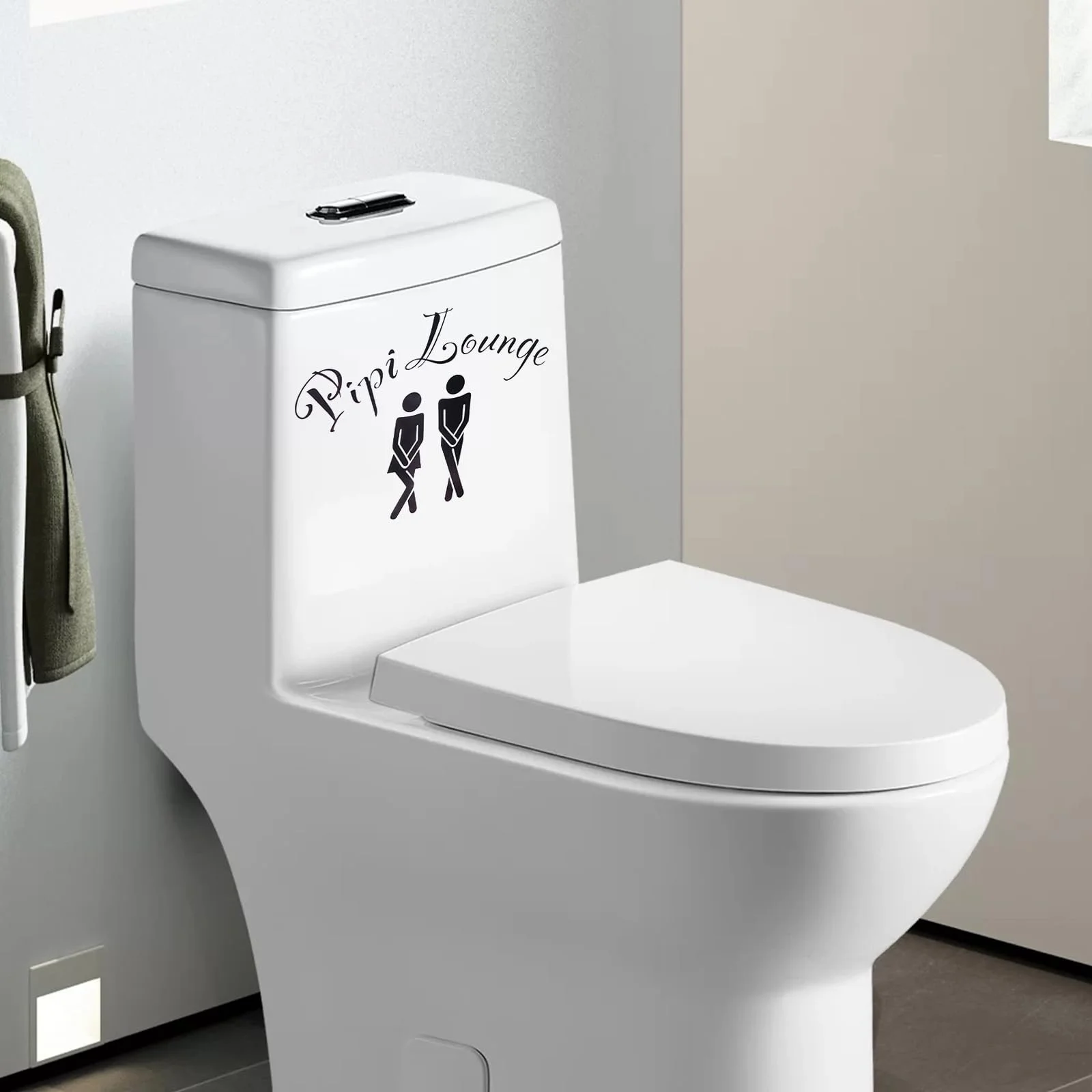 Набір з 2 наклейок на туалет Pipi Lounge Символи чоловіка та жінки Чорний, фото №6