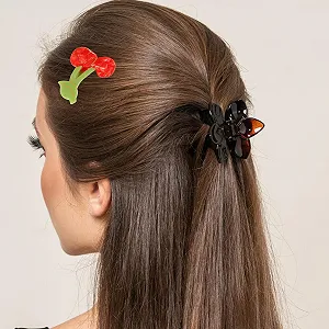 Клешни-клипсы Klauen-Clips с вишнями для волос synthetic.ua - Фото 1