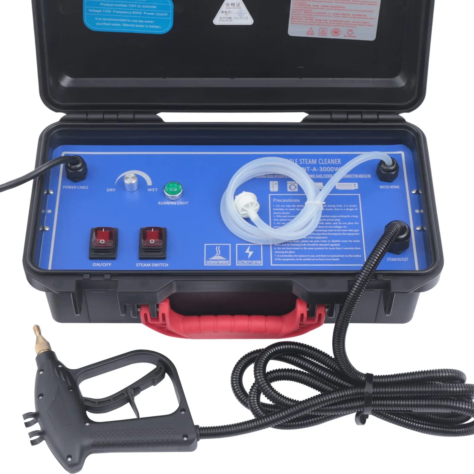 Пароочисник 220 V 3000 W Багатофункціональний Переносний Ручний Високотемпературний з насадками-щітками, фото №6