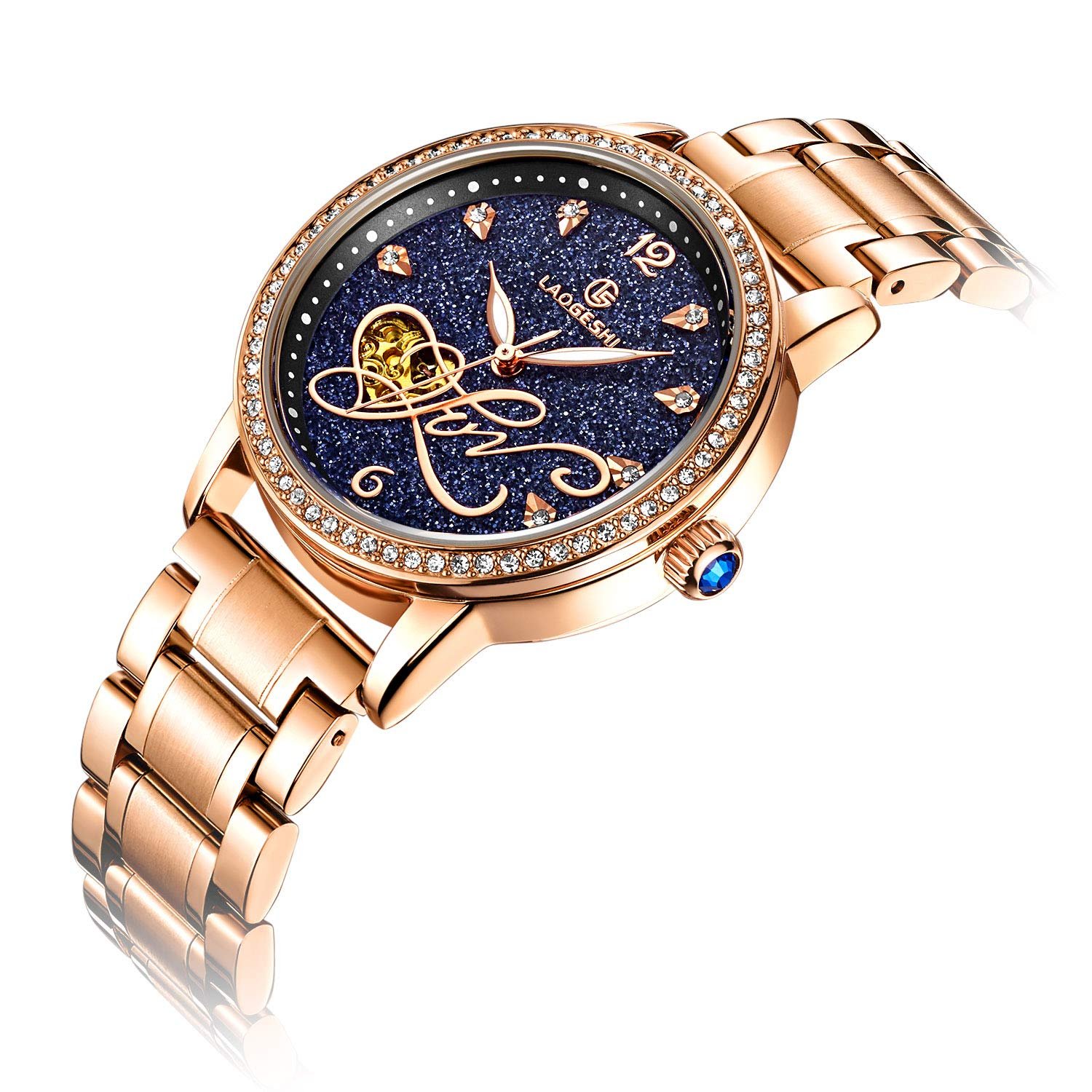 Жіночий Автоматичний Механічний Годинник Rorios Luminous Starry Sky Dial З Браслетом з нержавіючої сталі, Deep Blue A, фото №3