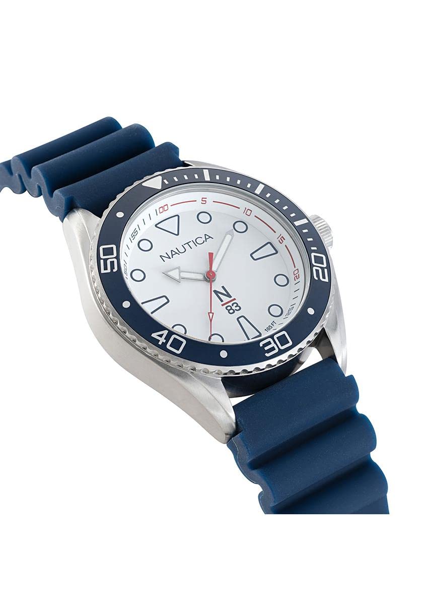 Часы Nautica Мужские Stainless Steel Quartz Silicone Strap Blue 22 Casual NAPFWF115 синий, фото №3