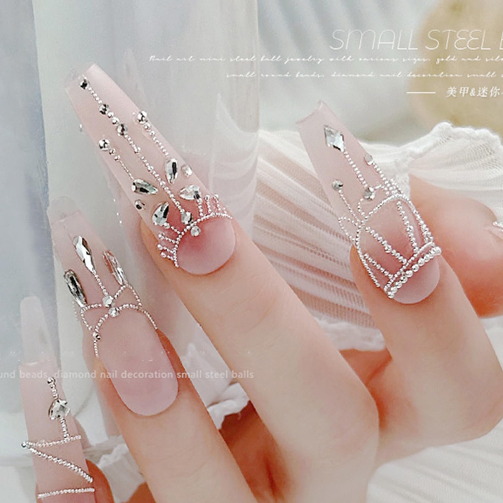 Разнокалиберные шарики икры для дизайна ногтей, металлические шарики для ногтей, золото, серебро, фото №8