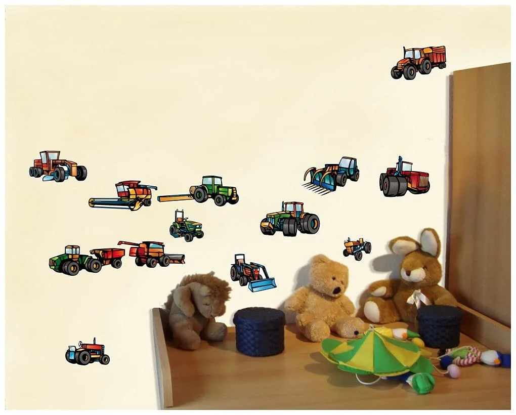 Наклейка на стену Samunshi Tractor Set 13 штук 2 x 21 x 34 см, фото №3