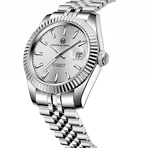 Механические автоматические часы PAGRNE DESIGN GMT, мужские, нержавеющая сталь, диаметр 40 мм, водонепроницаемость 100 м, аналоговый, дата, сапфировое стекло, керамический безель synthetic.ua - Фото 1