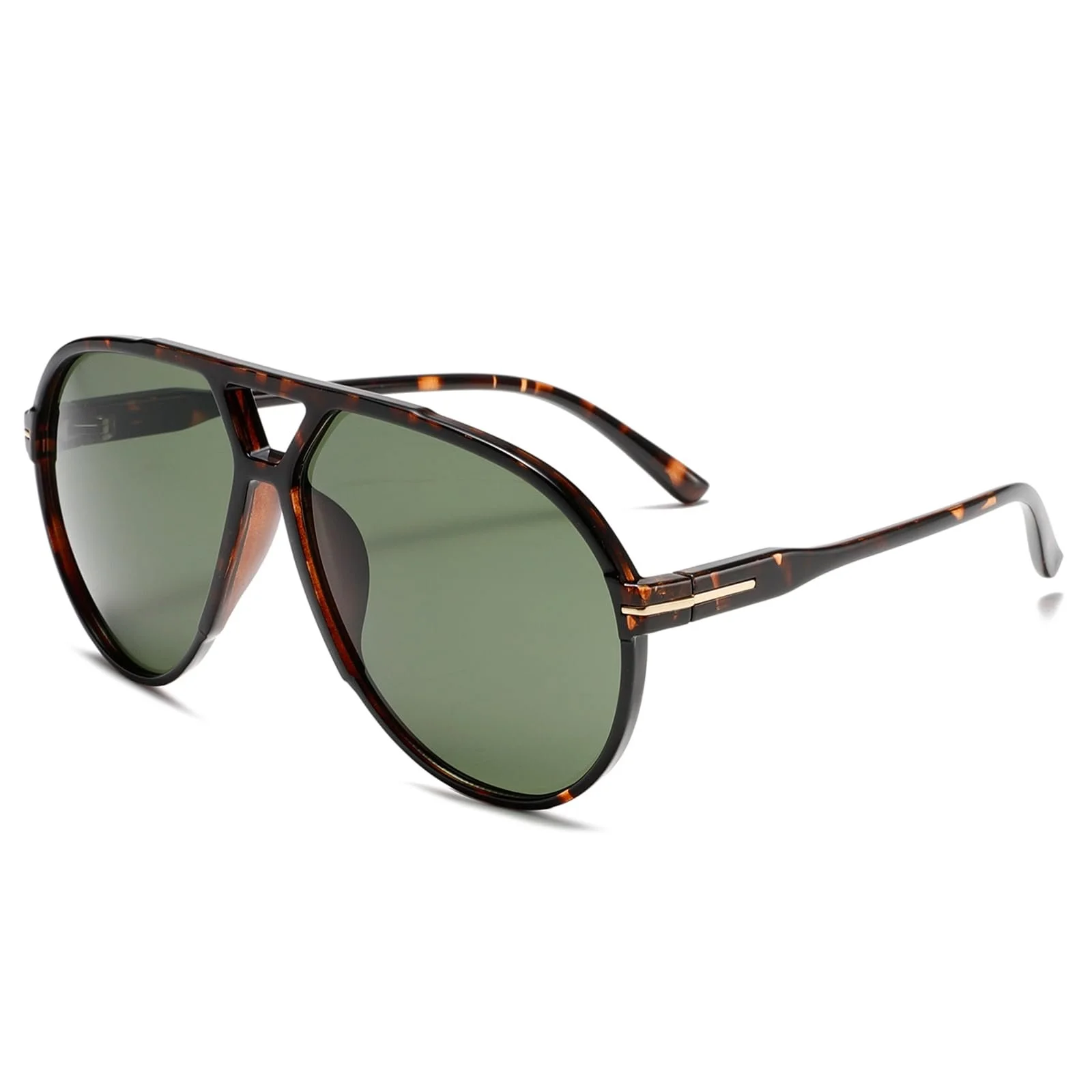 Сонцезахисні окуляри Авіатори YAMEIZE Ретро 70-х Великі Вінтажні Квадратні Подвійний міст Захист UV400, фото №1