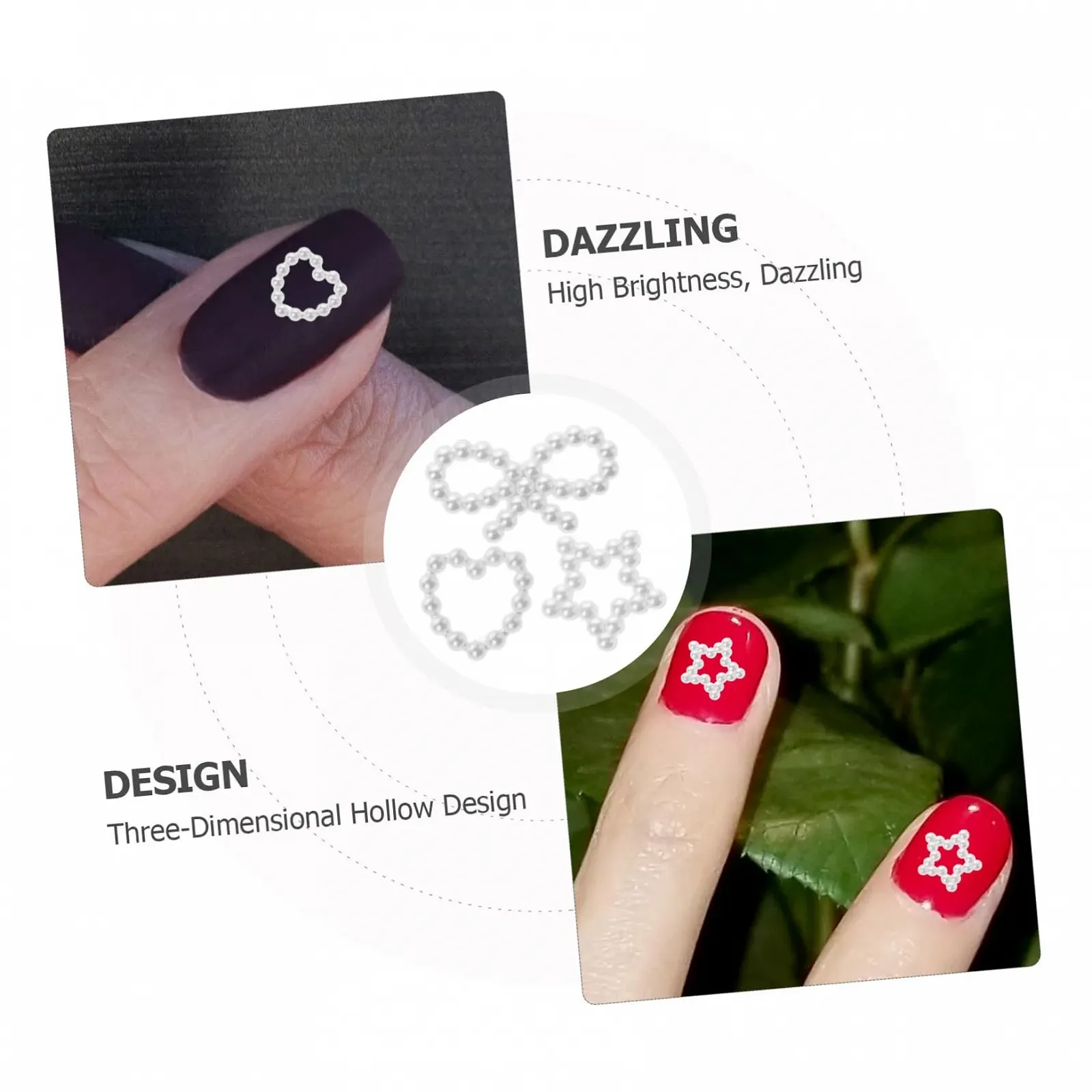 Бусины для ногтей Healvian, 1 коробка, фото №3