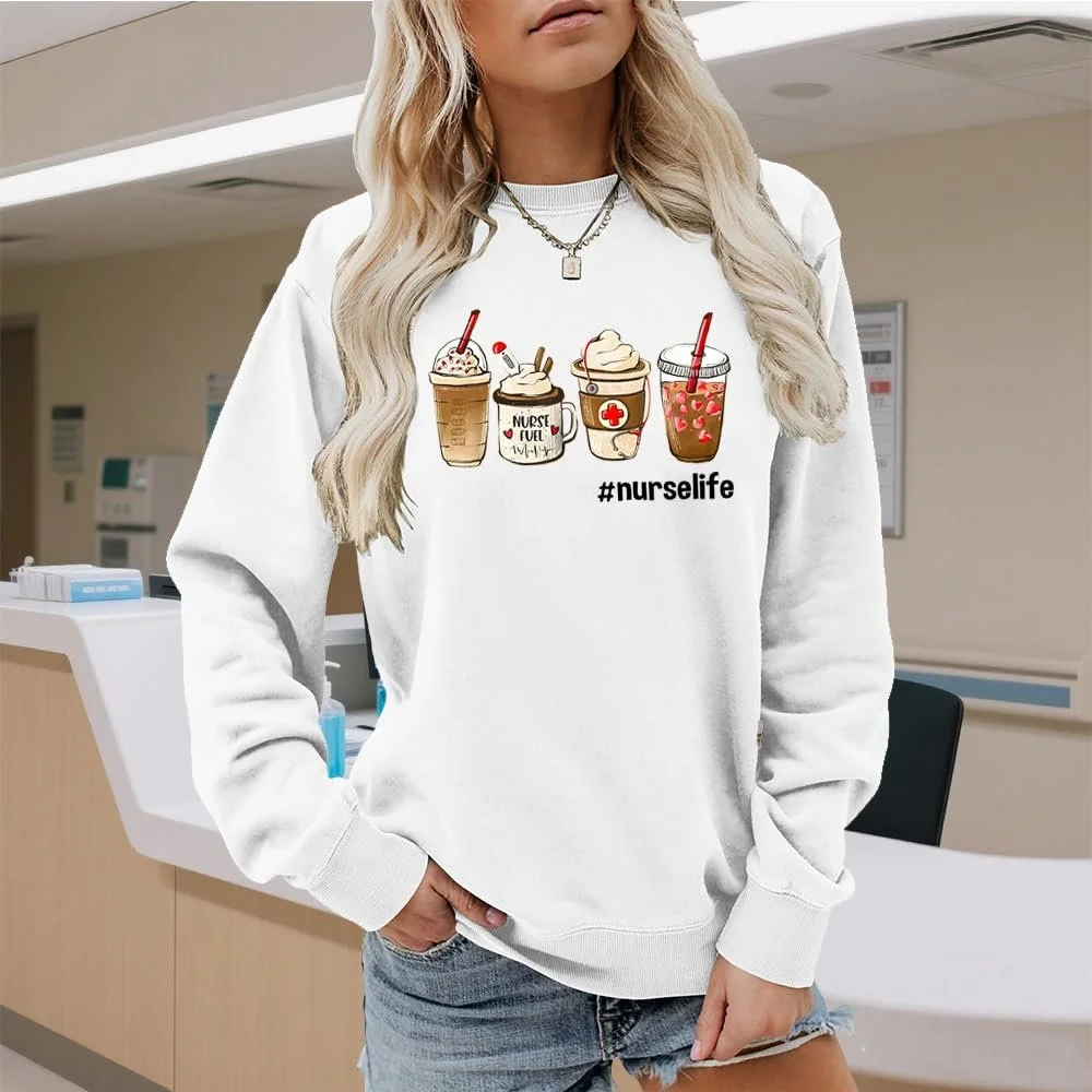 Женский Свитшот MLZHAN Nurselife С рисунком четырех стаканчиков мороженого, фото №2