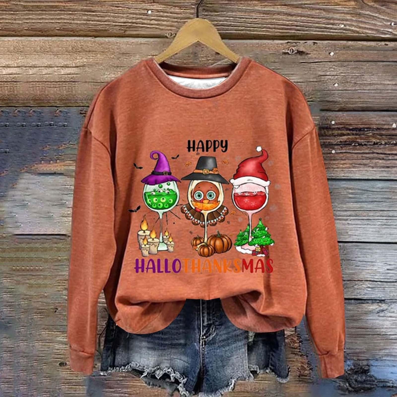 Рождественский свитшот с круглым вырезом, длинными рукавами, женский, модный, повседневный, рождественский принт, топ с круглым вырезом, без капюшона, фото №3 Рождественский свитшот с круглым вырезом, длинными рукавами, женский, модный, повседневный, рождественский принт, топ с круглым вырезом, без капюшона, фото №3