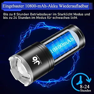 Ліхтар JAY-PARK LED Перезаряджуваний 500 000 Люмен з Акумулятором 10800 мАг та РК-індикатором Рівня Заряду Акумулятораого Туризму synthetic.ua - Фото 1