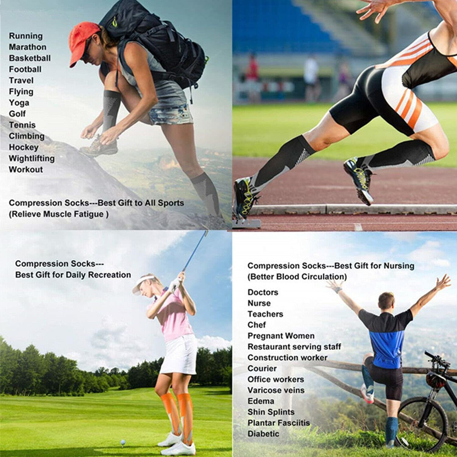 Компресійні гольфи Клас 2 Гольфи для підтримки Дорожні гольфи 4 пари 40-43, фото №3