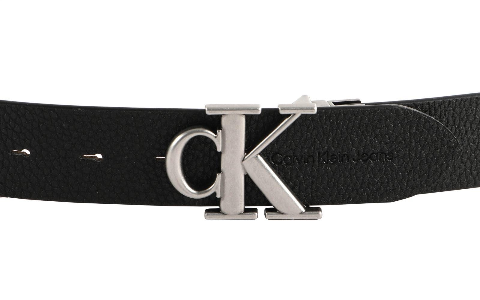 Ремень Calvin Klein CKJ Monogram Round Reversible Leather 35 мм W120 Черный/Горький Коричневый, Черный / горький коричневый, фото №3