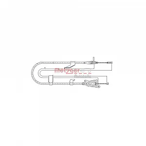 Трос стоянкового гальма METZGER 17.0335 для NISSAN задній лівий - Фото 1