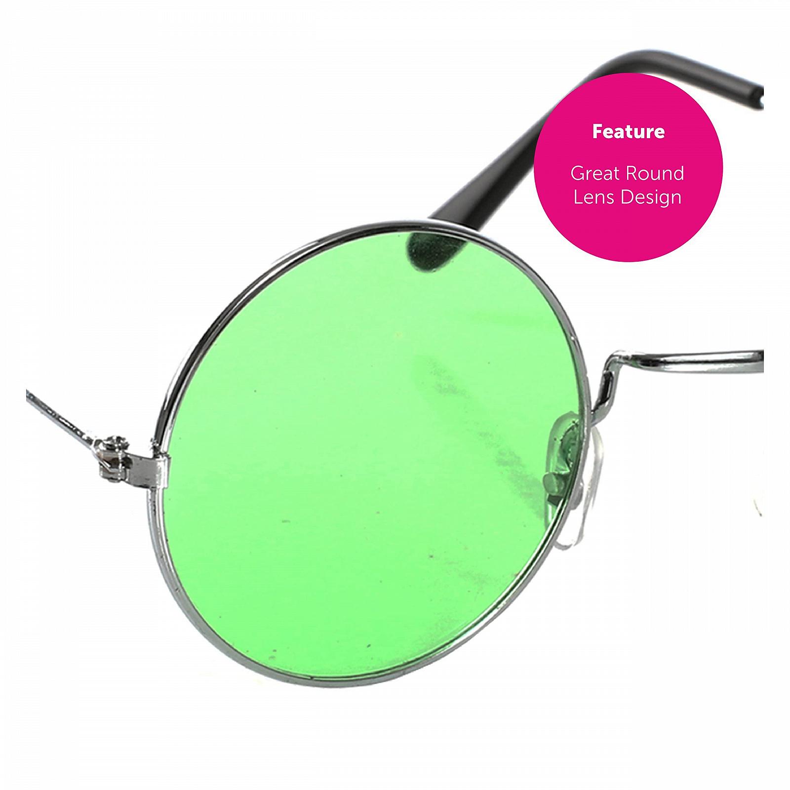 Круглые очки в стиле хиппи 70-х Зеленый, фото №3