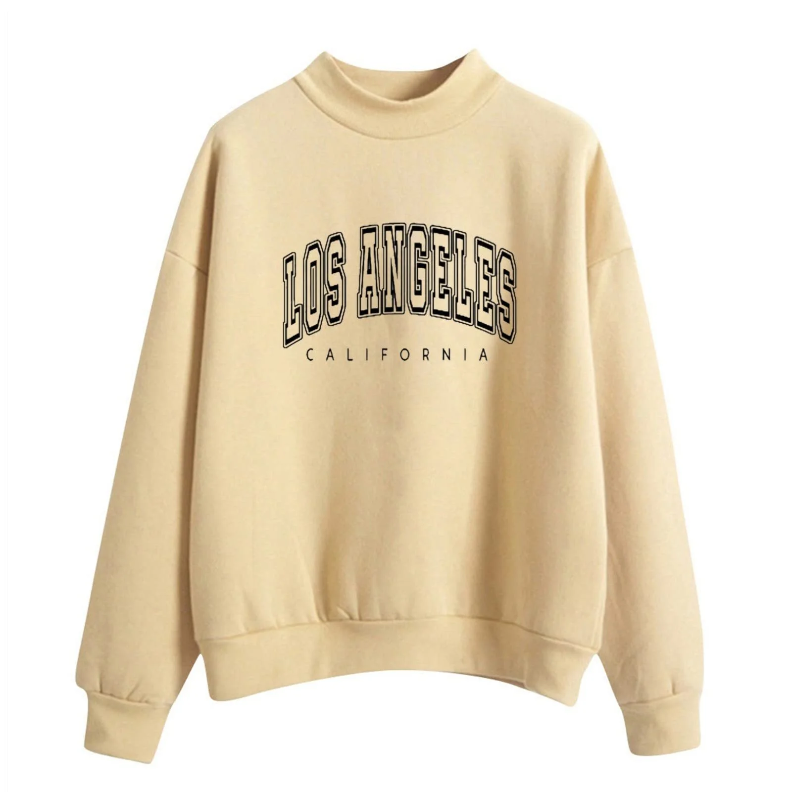 Женский Свитшот с принтом Los Angeles, College, винтажный, с длинными рукавами, эстетичный, однотонный, круглый вырез, стойка, зимний, осенний, Los Angeles, Калифорния, круглый вырез, фото №1