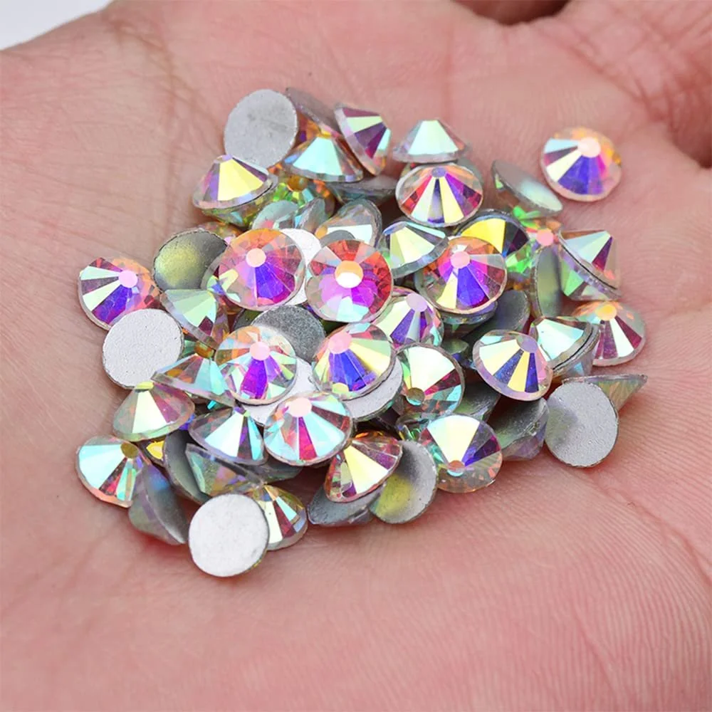 Термоклеевые Стразы Круглые Плоские 5760 шт Кристалл AB в Коробке для Хранения, фото №6