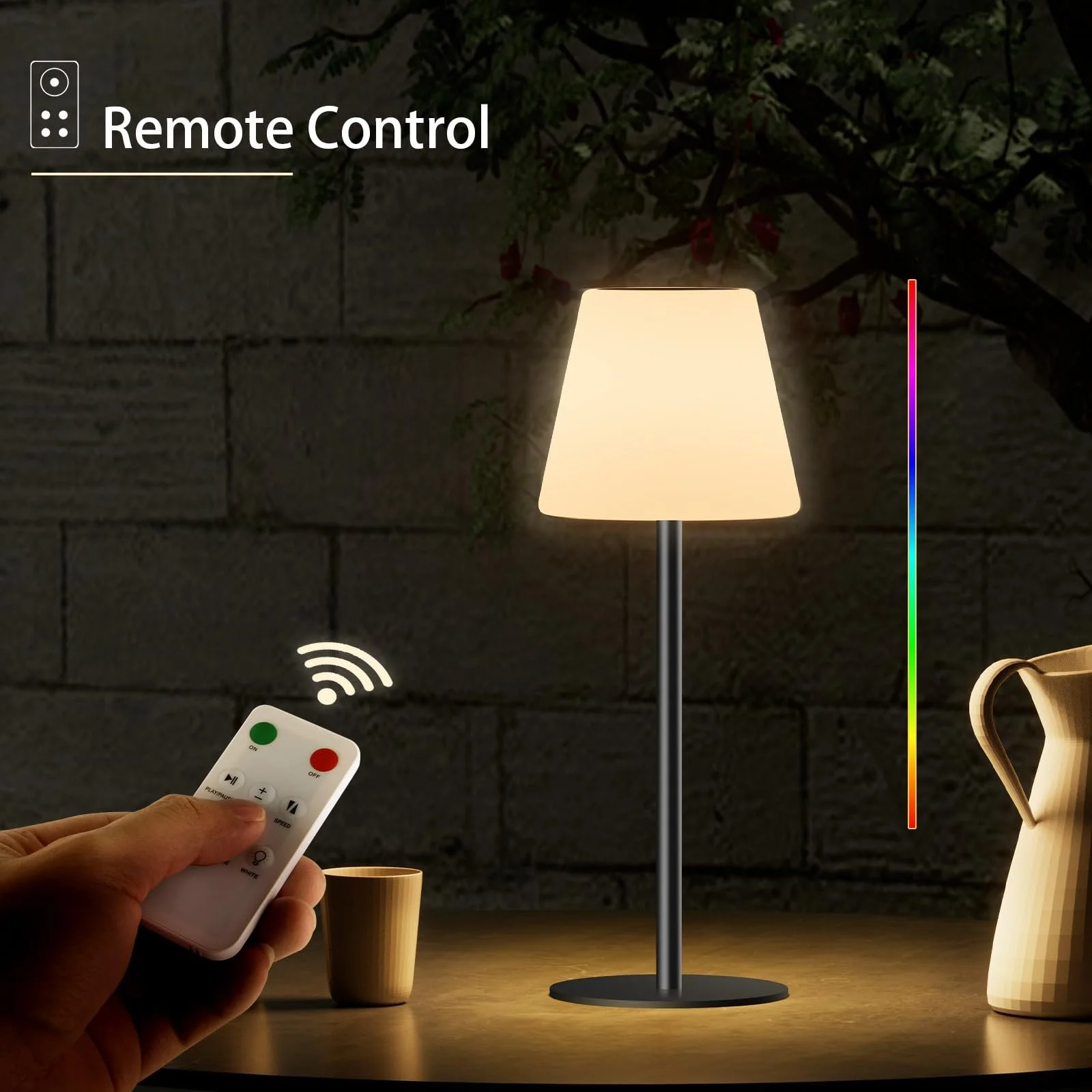 Настільна лампа Solar Outdoor Lamp акумуляторна LED бездротова з регулюванням яскравості Warm White + RGB та датчиком світла, фото №5