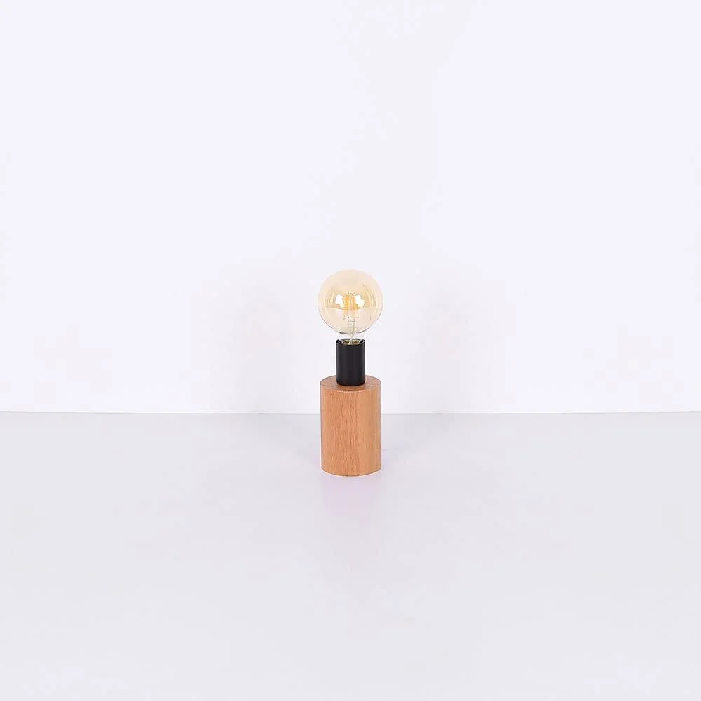 Настільна лампа Vintage Wood Metal 1 x E27 9 x 19.5 см Натуральний Чорний, фото №8