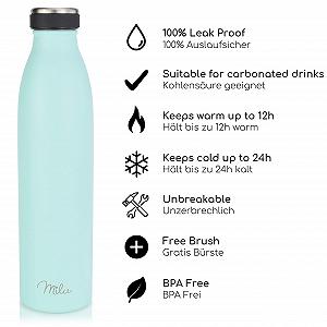 Термос Milu Stainless Steel 350 мл / 500 мл / 750 мл / 1 л / 1.5 л Double-Walled Leak-Proof з набором для чищення synthetic.ua - Фото 1