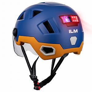 Велосипедний шолом ILM Smart з козирком, попереджувальним гальмом, LED-підсвічуванням, датчиком освітлення та функцією нахилу голови - Фото 1