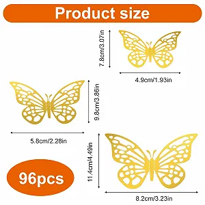 Наклейки на стіну 3D Gold Butterflies Набір 96 шт. Золоті synthetic.ua - Фото 1