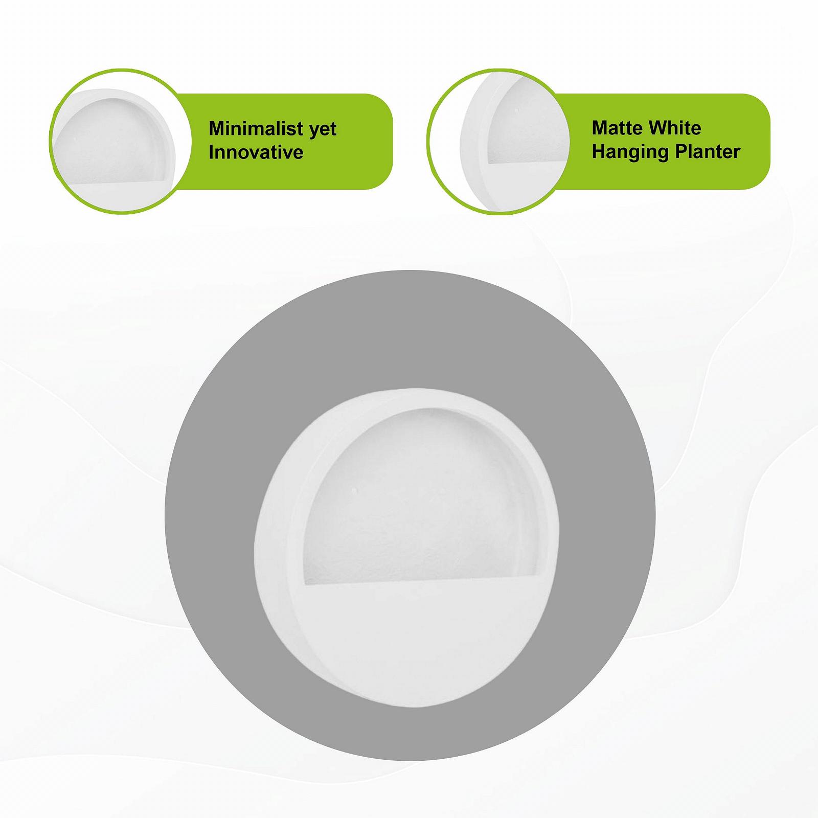 Підвісне кашпо Wally настінне матове біле XS 30 см, фото №3 Підвісне кашпо Wally настінне матове біле XS 30 см, фото №3