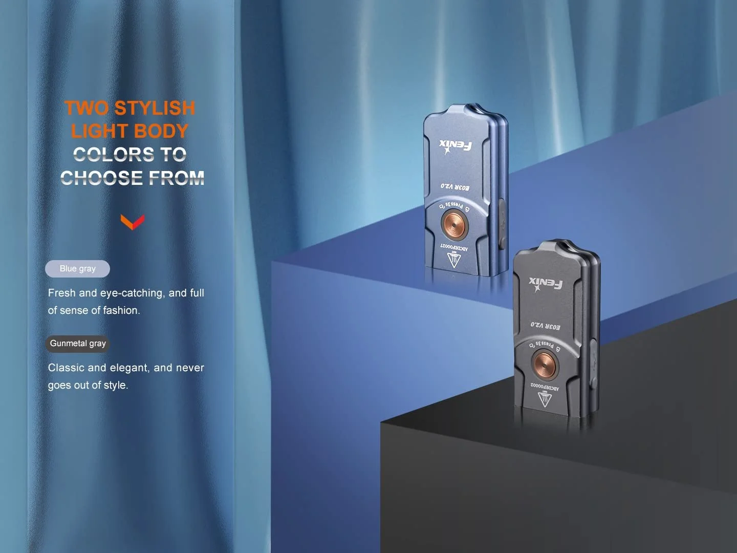 Фонарик на ключи Fenix E03R v2.0 Серый, перезаряжаемый, легкий, 500 люмен, 90 м, до 30 часов, режим красного света, зарядка USB-C, IP66, фото №8