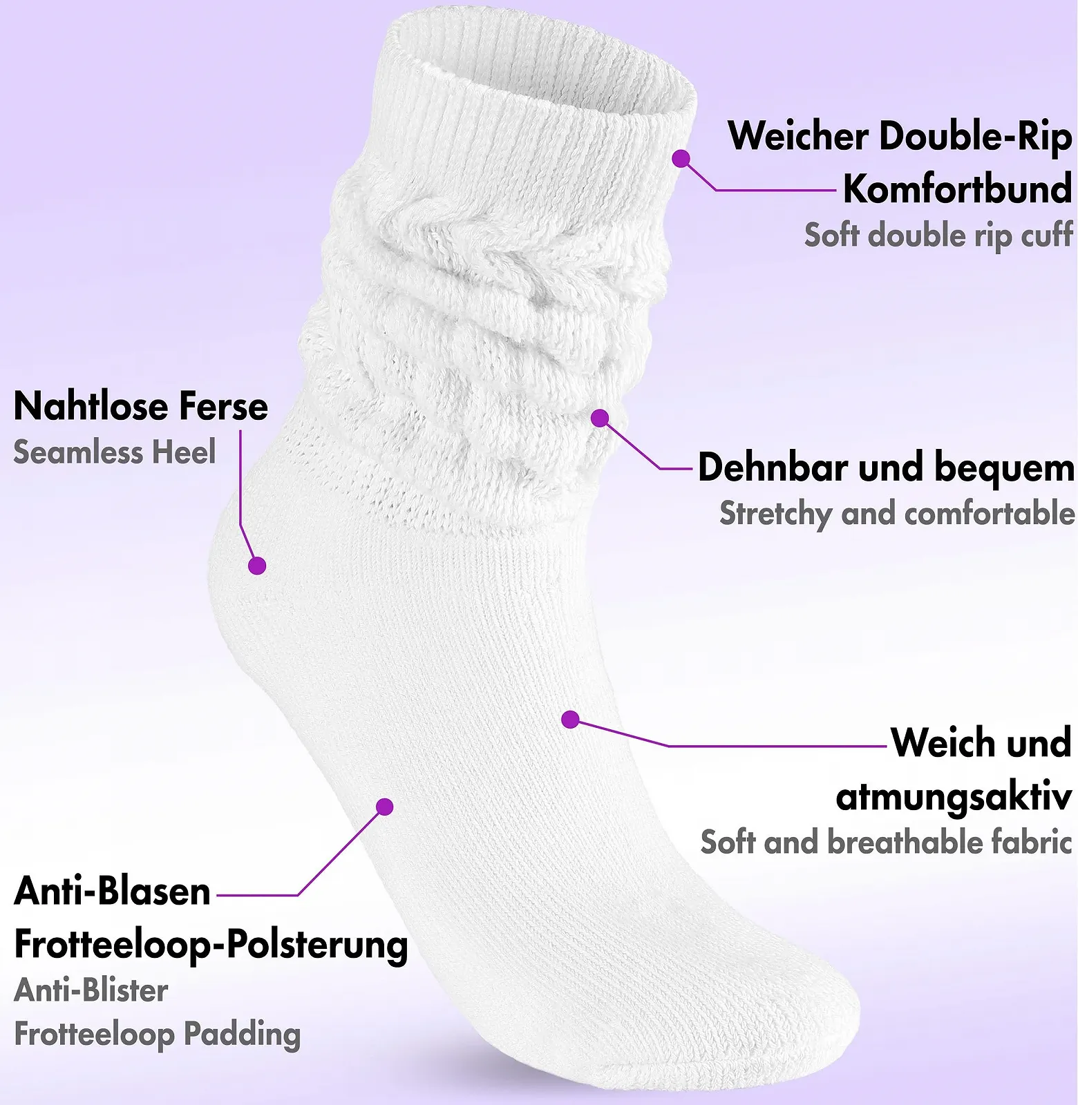 Шкарпетки Slouch BRUBAKER 3 пари, жіночі, фото №3 Шкарпетки Slouch BRUBAKER 3 пари, жіночі, фото №3