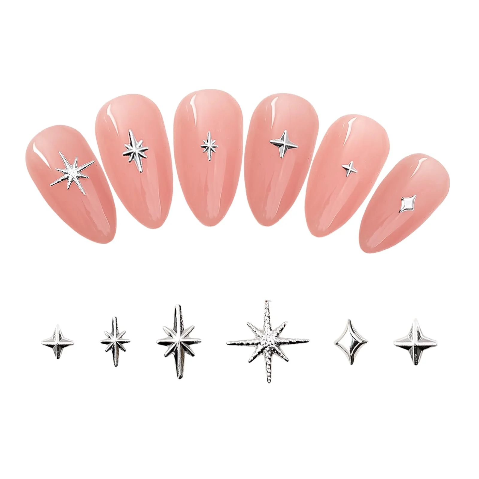 Зірка GlamRays Sternlight Series Метал Шість крапок Сріблястий, 1000 шт, фото №1