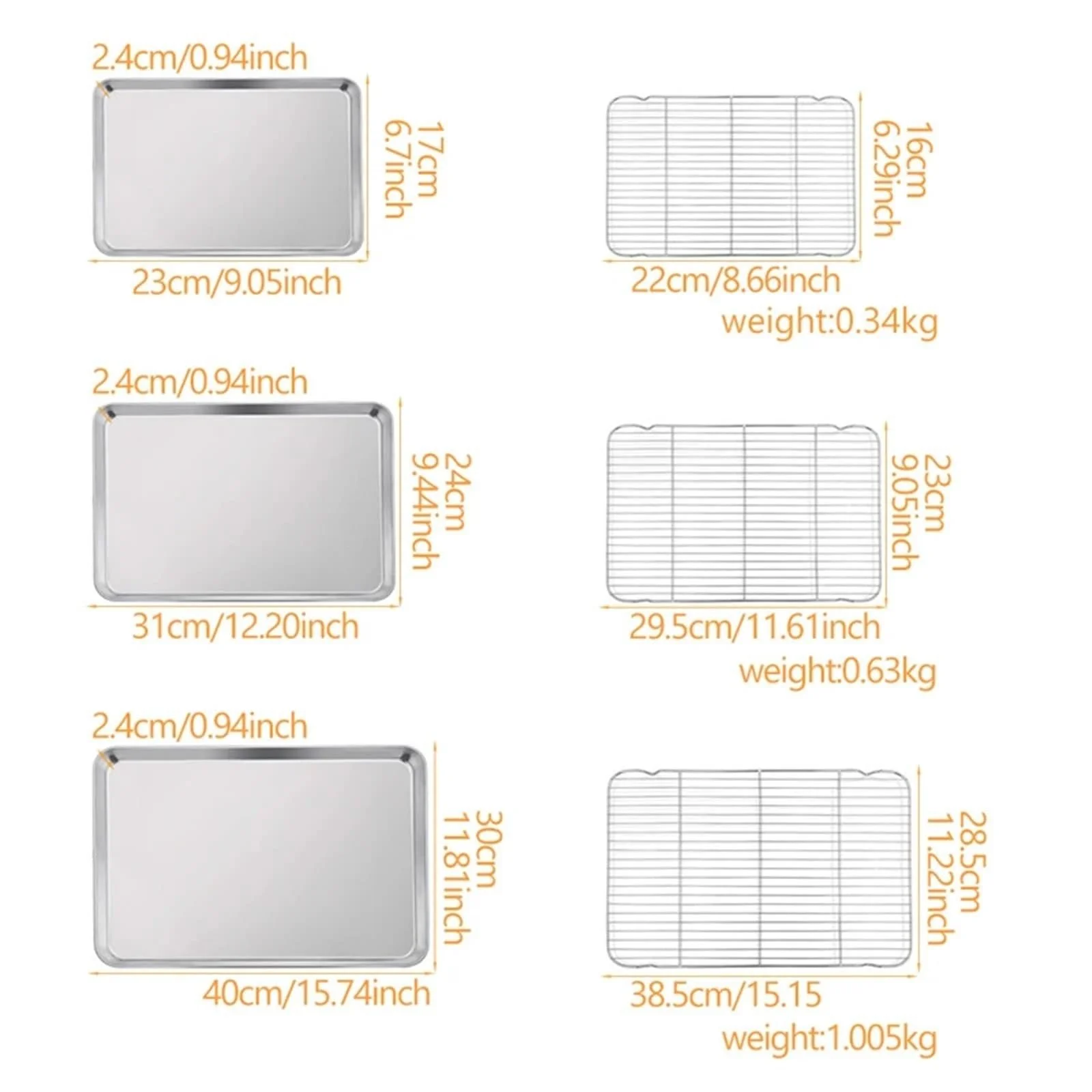 Деко для випікання з нержавіючої сталі з решіткою для охолодження антипригарне (мале), фото №6