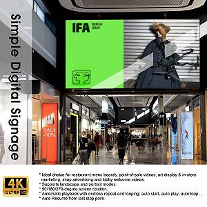 Медіаплеєр ZUMKUNM 4K Ultra HD для USB-накопичувачів і карт MicroSD, з 4K HDMI та аналоговим AV, цифровий дисплей, автоматичне відтворення, відновлення та повторення, H.265 Відео, музика, фотографії synthetic.ua - Фото 1