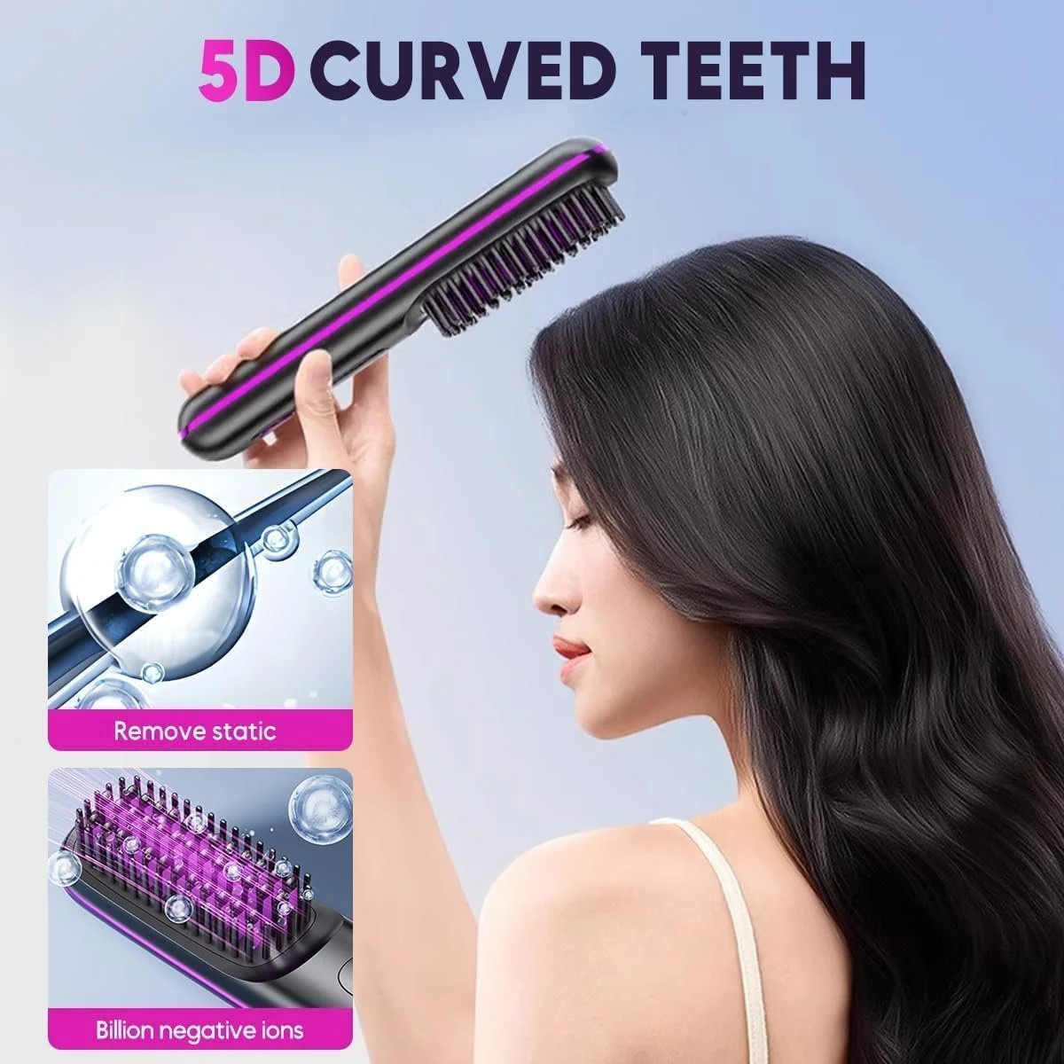 Випрямляч-щітка Go Brush Pro Бездротовий Міні Рожевий, фото №5 Випрямляч-щітка Go Brush Pro Бездротовий Міні Рожевий, фото №5