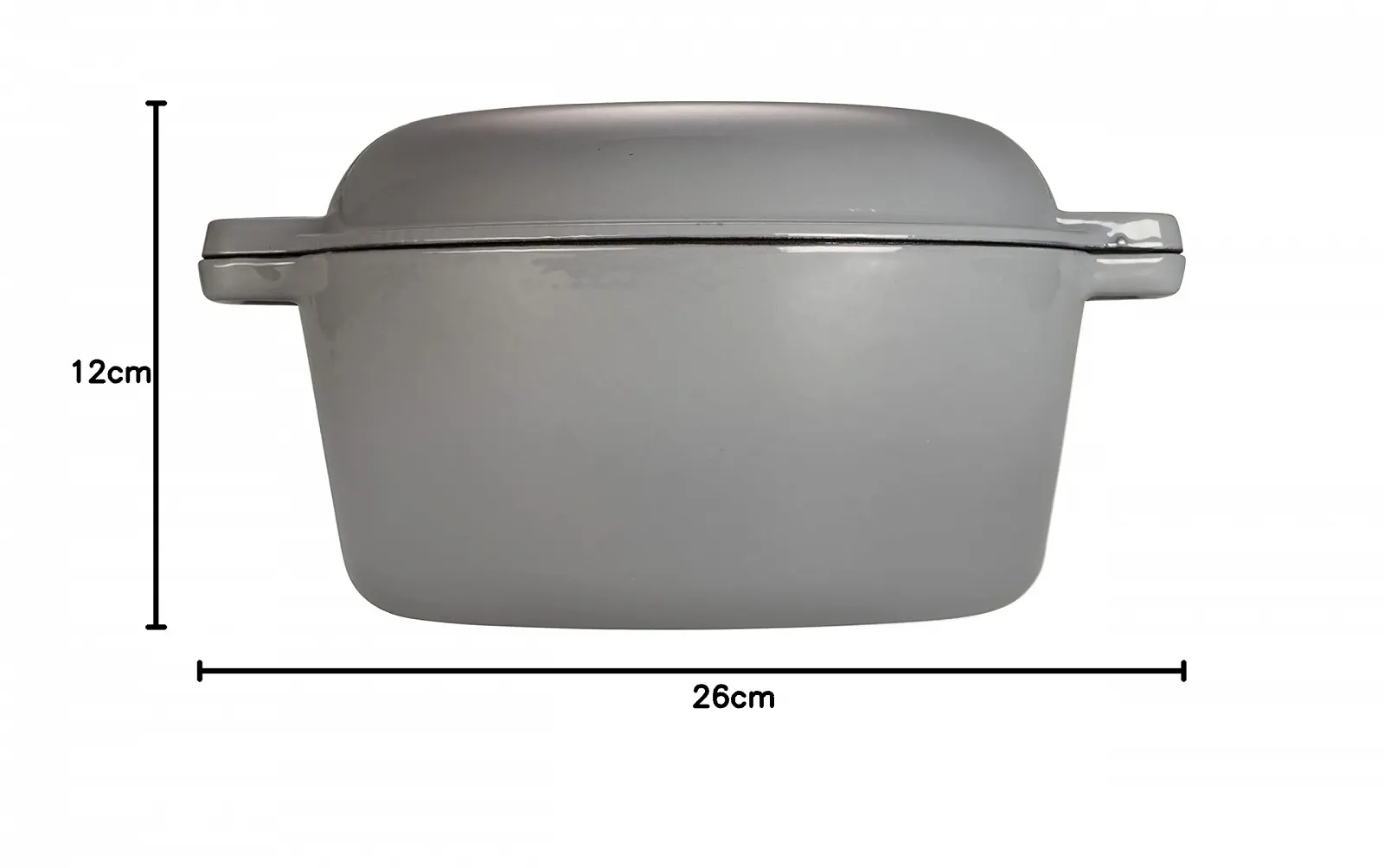 Набір 2-в-1 каструля та сковорідка для подачі Echtwerk чавунна з емалевим покриттям сіра 3,5 л 25,3 см, фото №7
