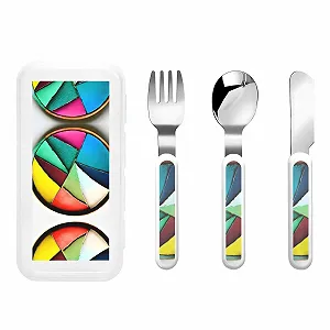 Дитячий набір столових приборів Runde Palette з принтом, три предмети, багаторазовий - Фото 1