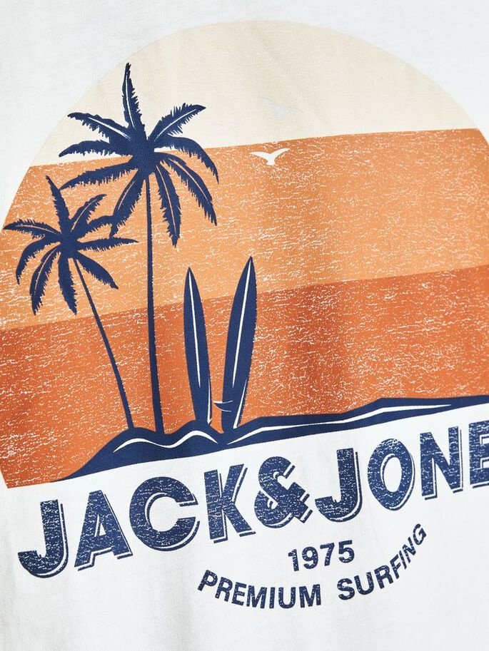 Футболка JJPALM TEE SS 12200243-Cloud Dancer-Fit:Standard Fit Jack&Jones Білий L, фото №4