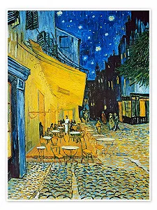 Постер Vincent van Gogh Cafe Terrace in the Evening 50 x 70 cm Blue - Фото 1