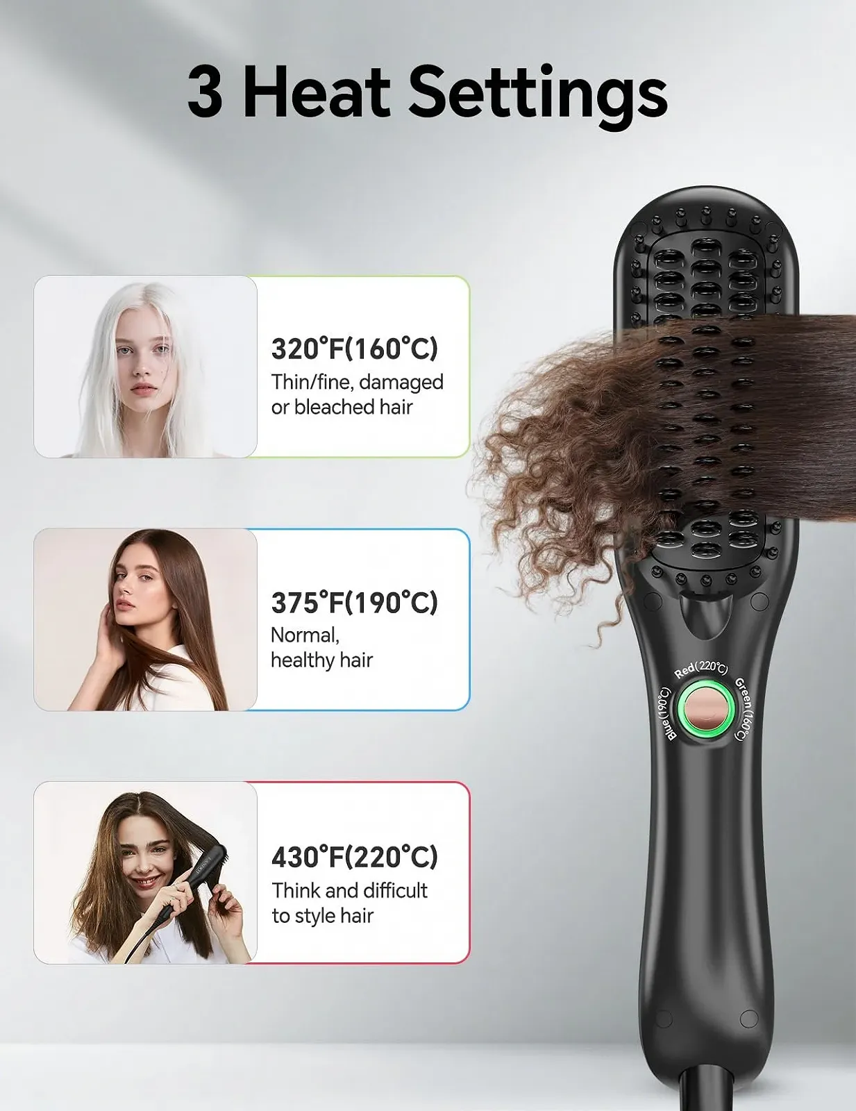 Щетка-выпрямитель LANDOT Mini керамическое ионное покрытие для коротких и средних волос, фото №6 Щетка-выпрямитель LANDOT Mini керамическое ионное покрытие для коротких и средних волос, фото №6