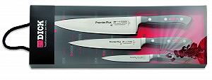 Набор ножей F. DICK Premier Plus 81098000 (Офисный нож 12 см, Поварской нож 21 см, Нож для карвинга 18 см, сталь X50CrMoV15, нержавеющая, 56° HRC) Черный - Фото 1