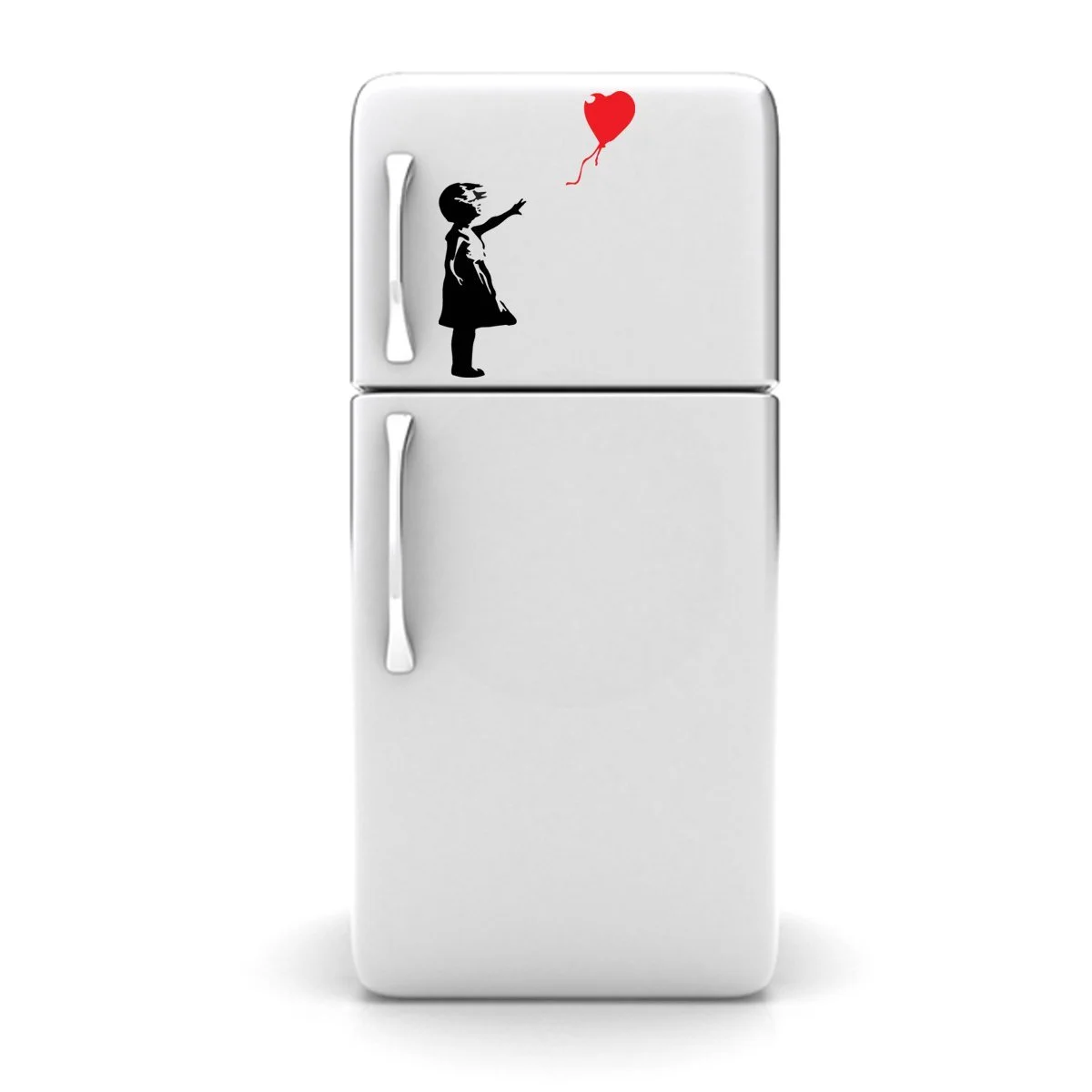 Наклейка на стіну Banksy Girl with Balloon Вінілова Самоклеюча Маленька 13x9 см, фото №2