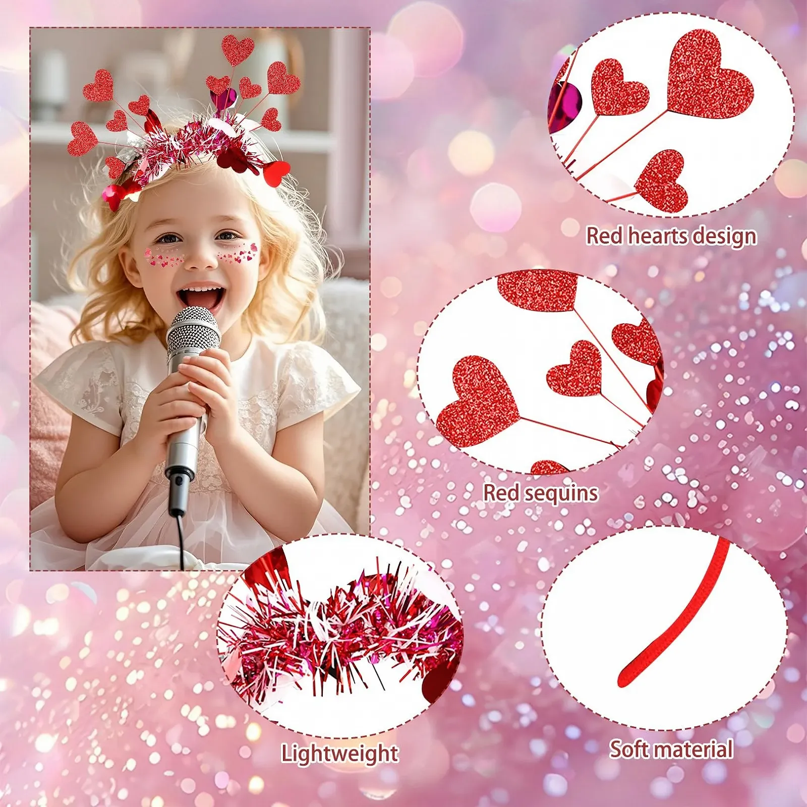 Обруч Amor xianshi Серце Червоний, фото №3