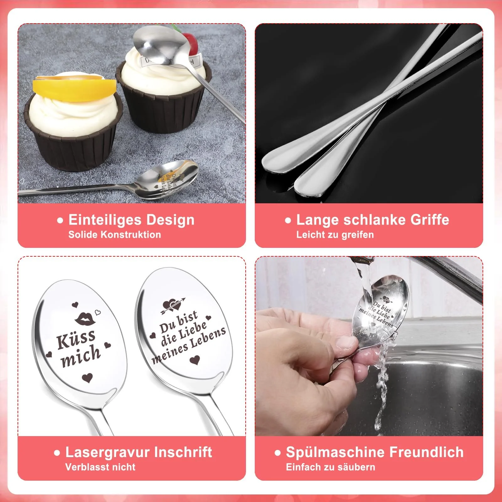 Ложка HOWAF "Я люблю тебе" з гравіюванням, фото №3