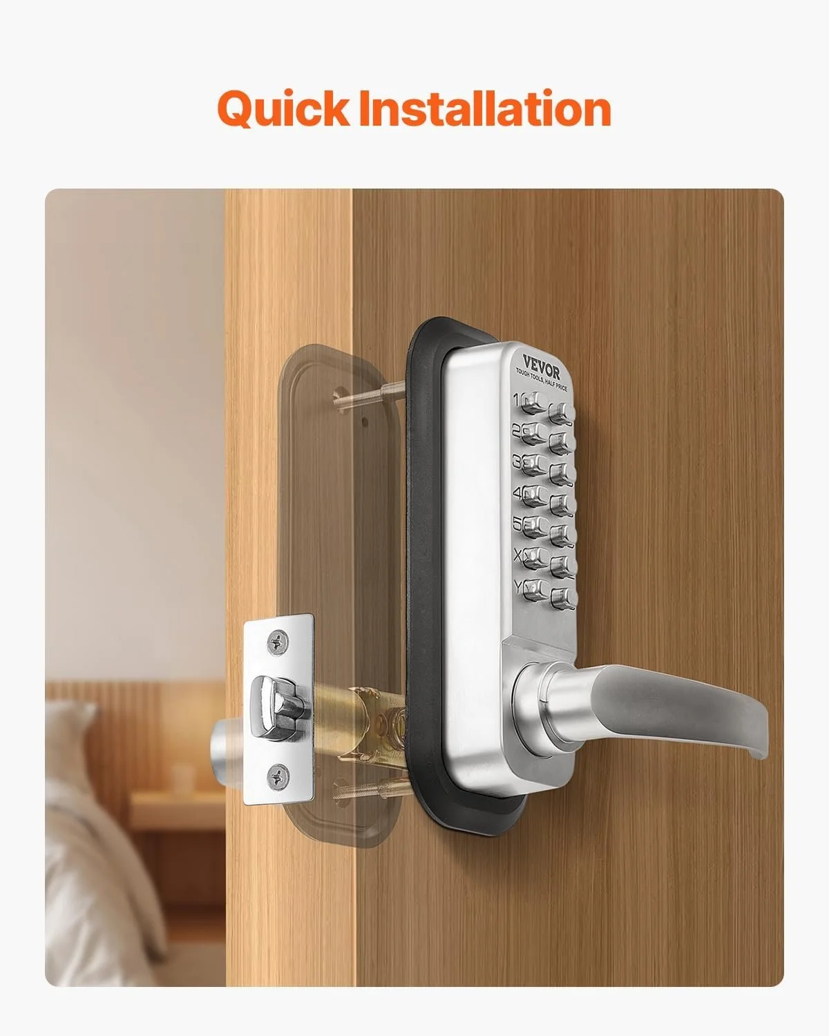 Кодовий замок для вхідних дверей VEVOR OL-209D2-BB-C-03, фото №5